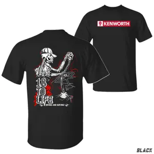 Kenworth Trucker T-Shirt, Skeleton Gear Shifter 18 to Life Design, Kenworth Big Rig Graphic Shirt, For CDL Drivers & Long Haul Truckers, Gift for Road Warriors or Diesel Enthusiasts