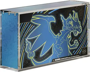 Acrylic Protective Display Case Box with Megnetic Lid for PKMN Mega Charizard ex UPC 151 UPC  Storage Booster Box PKMN Trading Anime Graded Cards , Protector  Holder Stackable