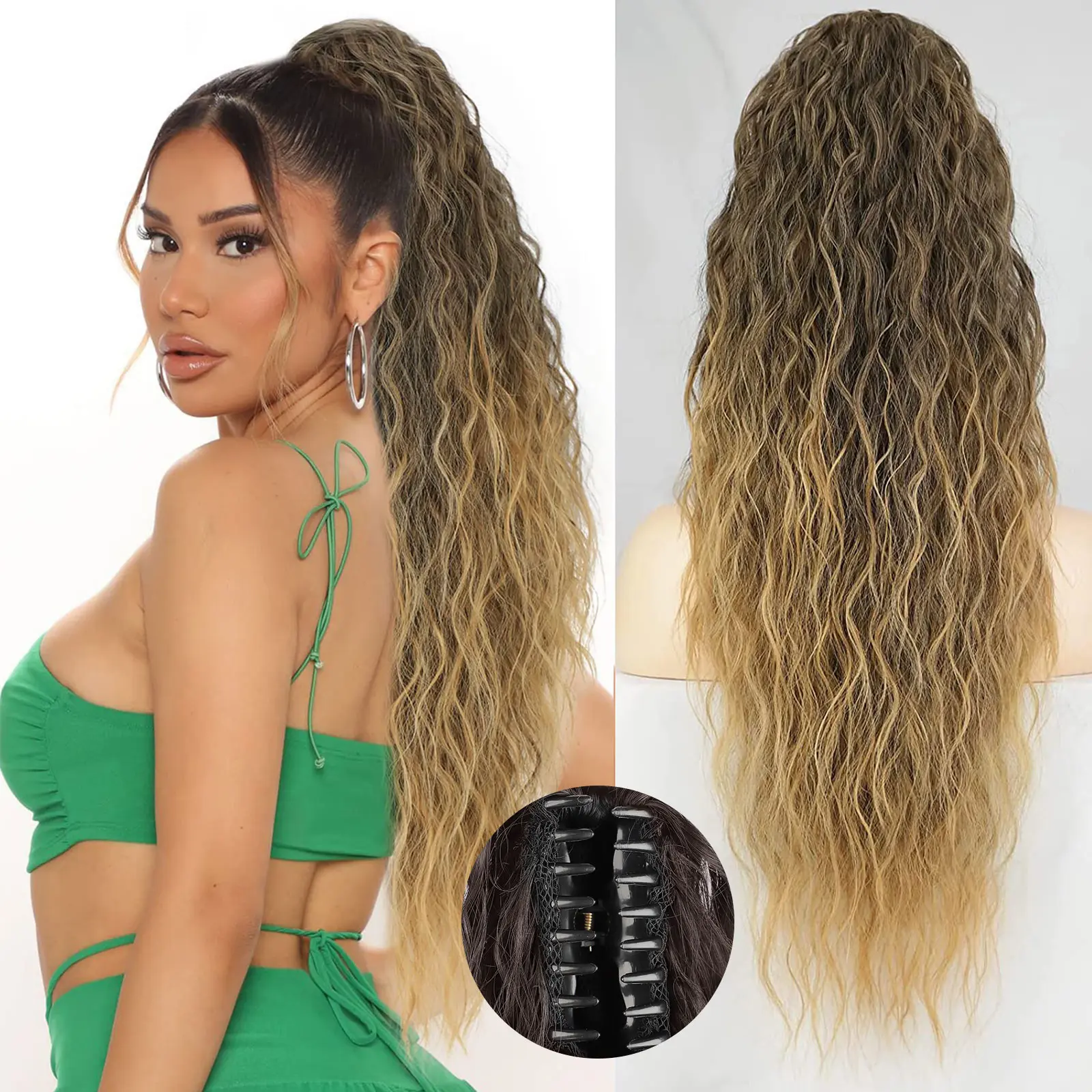 Claw Clip 30inch Ombre Brown Blonde