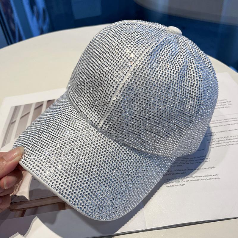Full Rhinestone Baseball Cap - Glimmering Crystal Bedazzled Bling Bling Hat, Fashionable Unisex Dome, All-Season Shimmering Sunshade Accessory for Men and Women, All-Day Sparkle Statement Piece