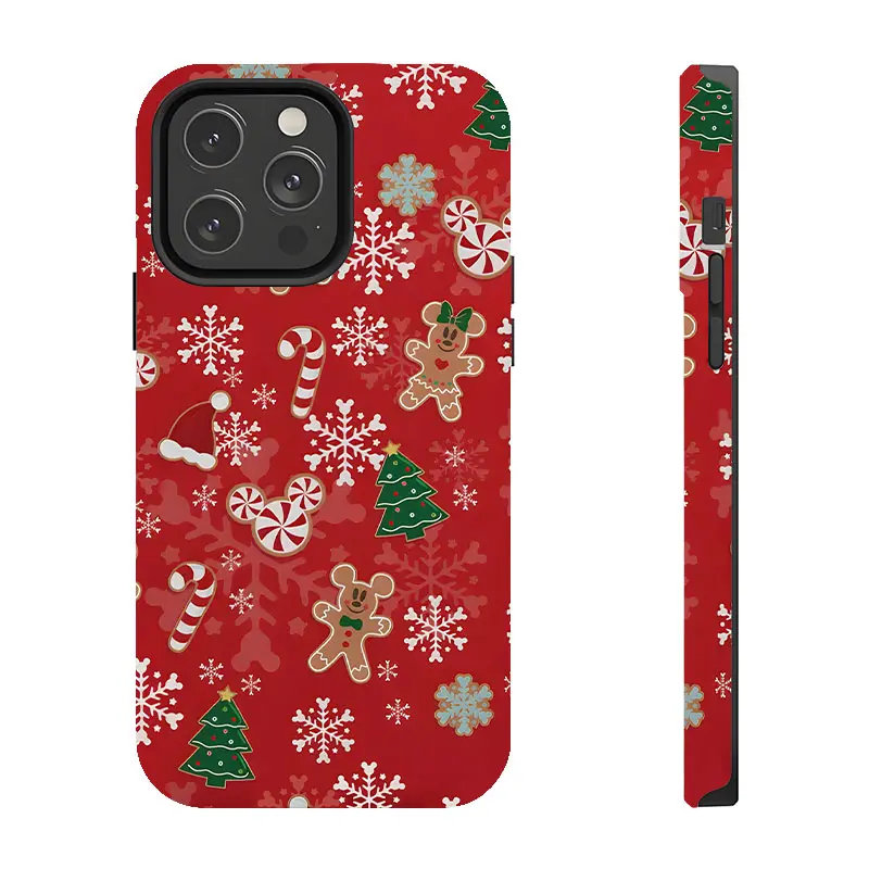 Slim Smartphone Case - MVMCP Mickey's Very Merry Christmas Party Red Gingerbread Peppermint Mickey Minnie Design Cover, Protective Casing for iPhone 17/16/15/14/13/12/11 Pro Max/Plus, Samsung Galaxy S23FE/22/23/24/25 Mobile Phone Accessory