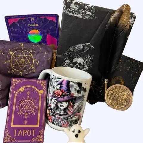 Witchy Book Box Lover - Decorative Halloween Gift Set with Books, Cups, and Multicolor Designs for Kids