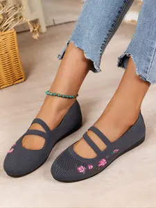 Women's Comfortable Mule Slip on Flats, Square Toe Design, Breathable Spring & Fall Casual Shoes, Perfect for Moms, All Seasons Wear