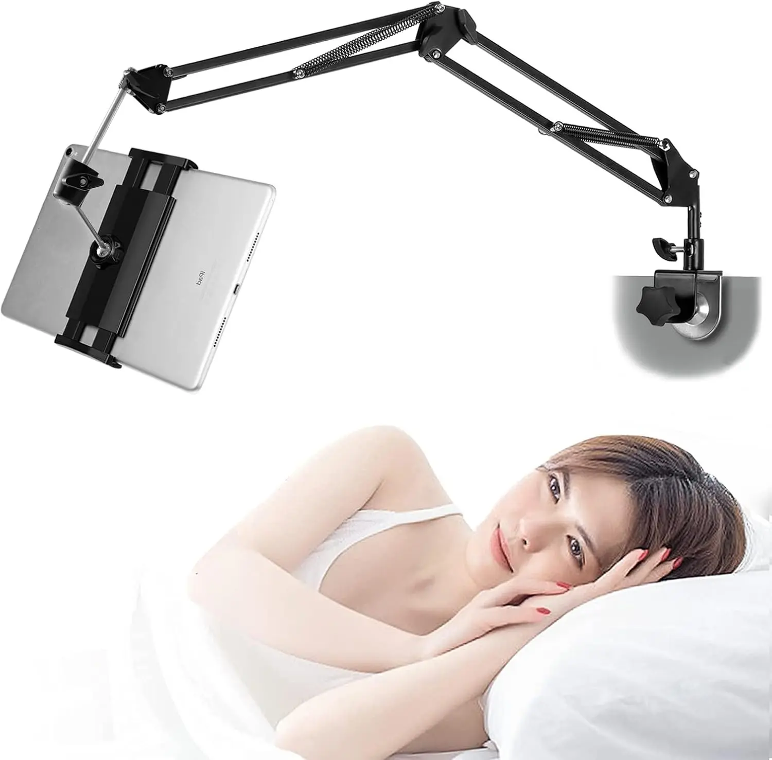 Metal Mobile Tablet & Phone Holder for Bed, Desk, Headboard - Compatible with iPhone, iPad, Kindle & 4.5-13" Screen Devices - Home Organizer Accessory, Accessories