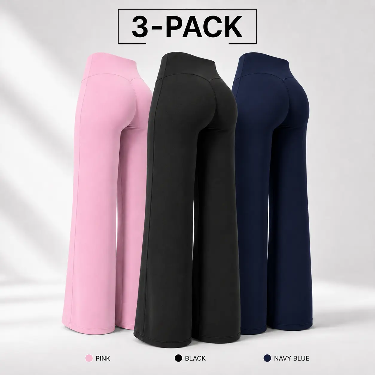 3 PACK Women's Loose Wide-Leg Pants, Casual Outdoor Running Sportswear, Comfortable Long Trouser Design, Ideal for Daily Wear & Active Lifestyle, Comfy Athleisure Pants, Athletic Casual Pants,  Bottoms, Athletic Trousers# activewear# breathable sporty soh