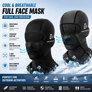 Balaclava Face Mask with Glasses Holes for Men & Women – UV Protection Cooling Neck Gaiter for Motorcycle, Sports, & Outdoor Activities