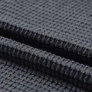 Gray Waffle Knit High Slits Oversized Top