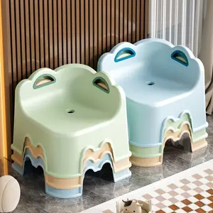 Kids Bathroom Chair, Non-Slip Plastic Bath Stool, Home Baby Backrest Bench, Thickened Child Sofa Stool, Toddler Bathroom Safety Seat, Must-Have for Kids’ Bath & Daily Spaces