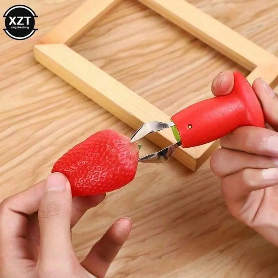 2pcs Stainless Steel Fruit Tools - Reusable Strawberry Huller & Corer, Essential Tool for Salads, Kitchen Utensil for Cakes, Desserts