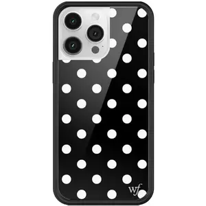 Wildflower Cases - Polka Dot Case, Compatible with Apple iPhone 14 Pro Max | Black, Vintage, White, Classic, Trendy, Cute - Protective Black Bumper, 4ft Drop Test Certified, Women Owned Small Business