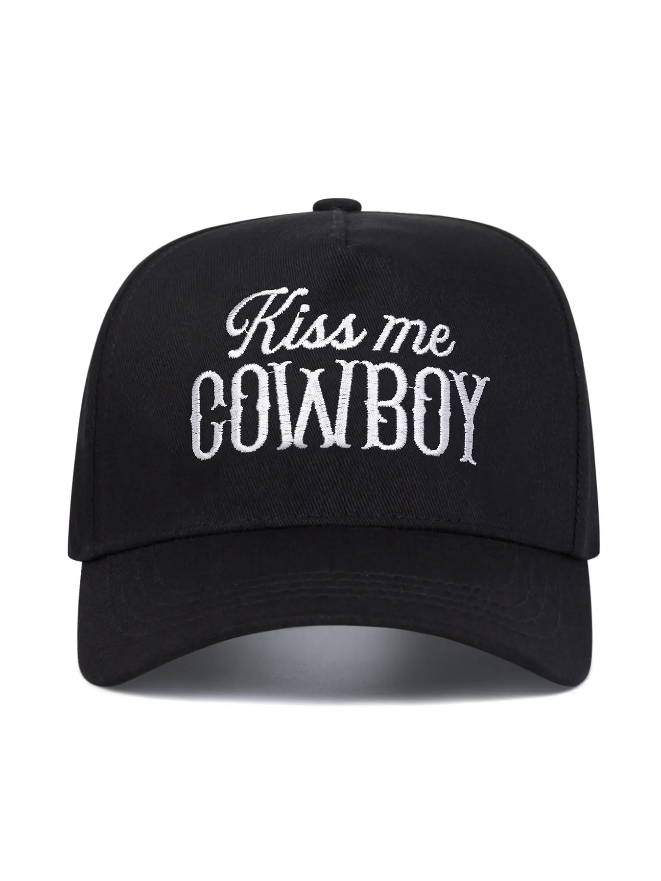 Unisex Cowboy Letter Embroidered Baseball Cap, Adjustable Outdoor Sun Protection Hat, Casual Fitted Woven Fabric, All Seasons Wear, Adjustable Caps, Embroidery Hat