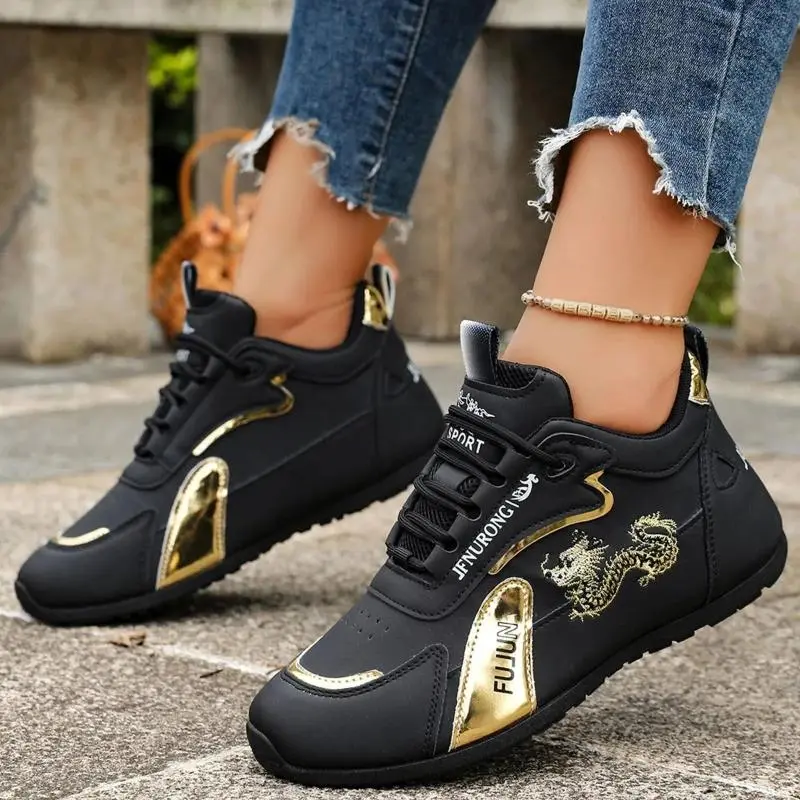 2025 Summer Women's Designer Sneakers Leather Waterproof & Anti-Slip Platform Shoes