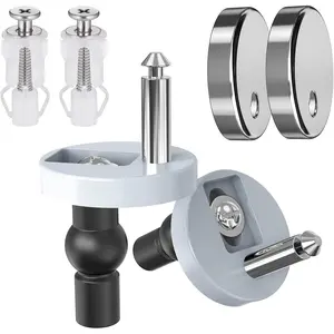 Toilet Seat Hinge  Kit Quick Release Top Hinge Fixings Expanding Rubber Toilet Seat Replacement  for  Bathroom 2 count