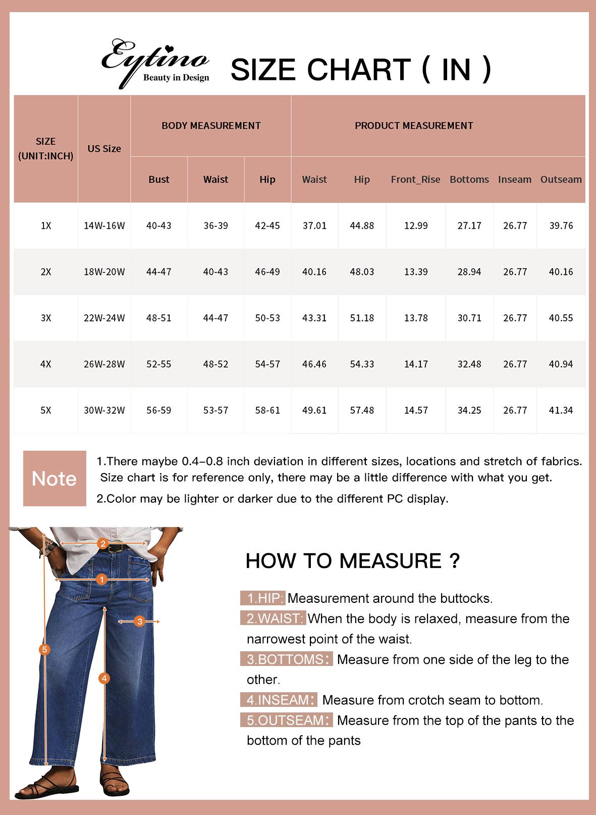 Eytino Plus Size Jeans for Women High Waisted Wide Leg Jeans Trendy Baggy Loose Stretchy Denim Pants with Pockets(1X-5X)