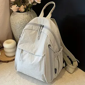 New Women'S Stylish Solid Color Versatile Large Capacity Fashion Backpack, Featuring Multiple Zippers, Compartments, And Pockets, Suitable for Work, Shopping, And Dining. A Multifunctional Handbag for Phones And Coins