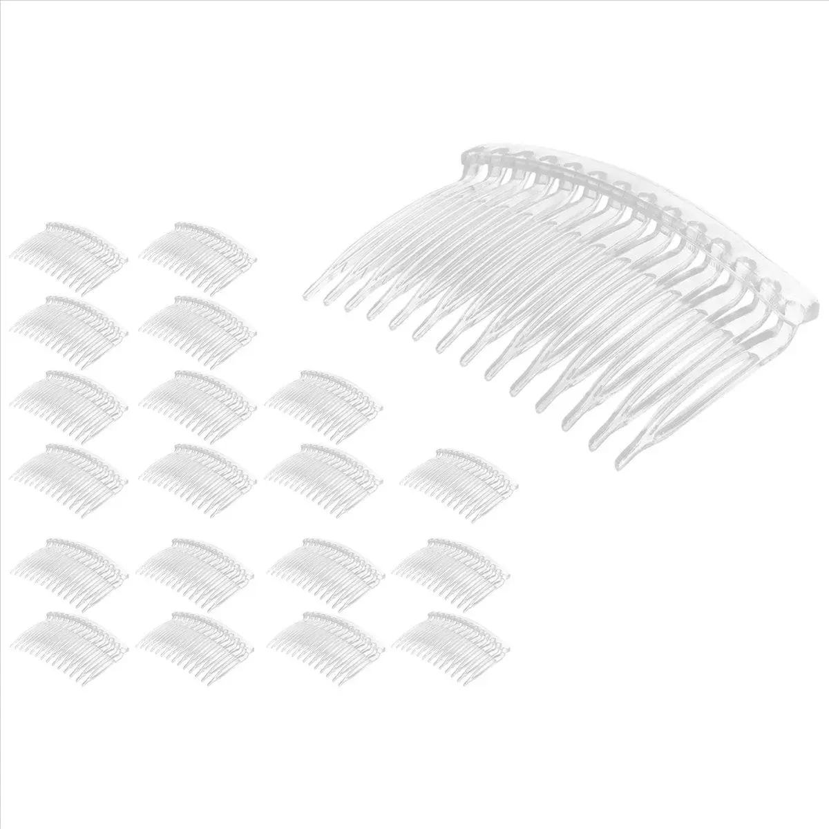 20 x Transparent color Plastic Hair Clips Side Combs Pin Barrettes 70X40mm