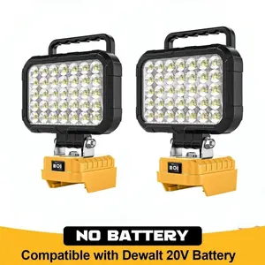 2 Pack 6000 Lumens 35 LED Work Light, Compatible with Dewalt 20v Max Battery, Cordless Job Site Floodlight, Dual USB-A Charging Ports