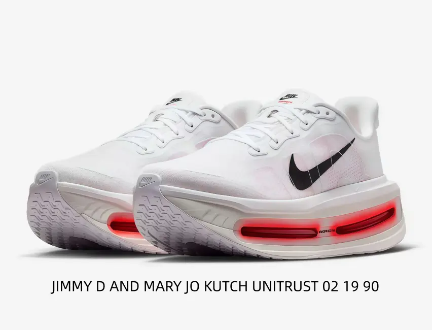 High-Performance White Running Shoes with Bold Black Swoosh & Visible Red Air Cushioning – Engineered for Marathon Training & Daily Road Runs