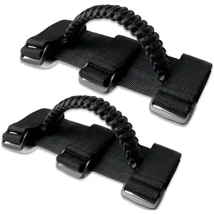 Roll Bar Grab Handles for UTV&ATV Roll Cage Grip Handles for 1.5-2 inch Bars,Compatible with Polaris RZR,Kawasaki Mule,Honda Pioneer,Can Am,etc, 2 Pack (Black)