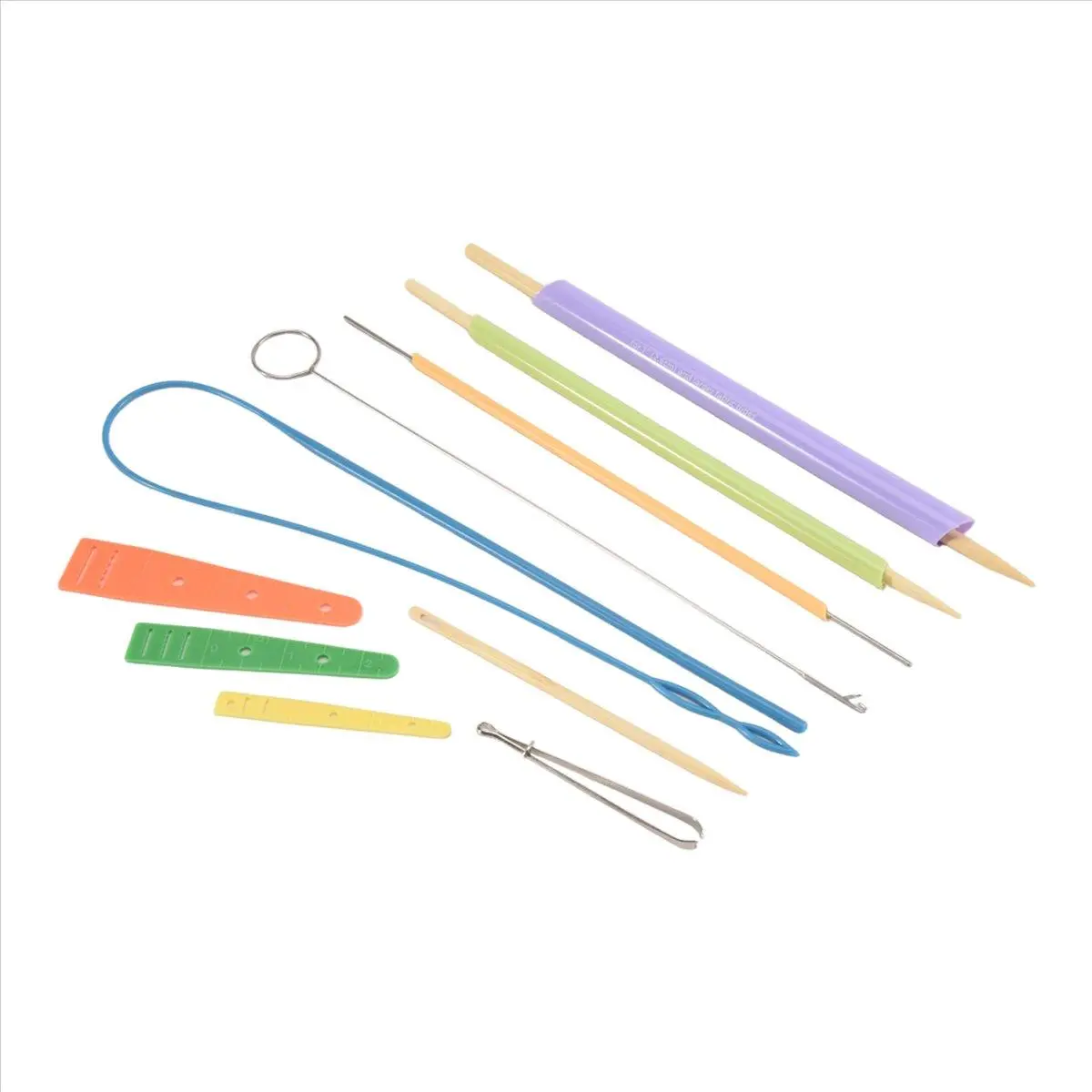 Fabric Tube Turning and Drawstring Threading Tool Set - Plastic and Metal Sewing Loop Kit with Large-Eye Needles, Tweezers, Wooden Rods, Plastic Threaders & Rope Lock for Hoodies, Sweatpants, Jackets (11-Piece)