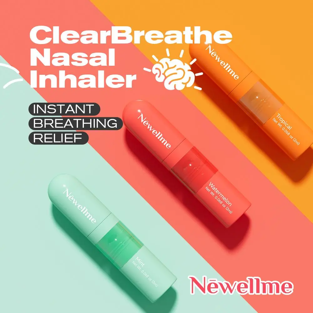 NEWELLME Aromatherapy Pen Nasal Stick with Menthol Oil - Prop 65 Safe, Strong Vapors, Rapidly Combats Drowsiness, Boosts Mental Clarity, Refreshes Mind