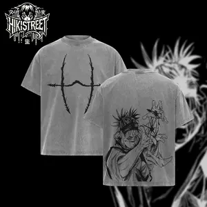 [HIKISTREET] Vintage Choso "Blood Manipulation" Acid Washed T-Shirt, JJK Merch, Jujutsu Kaisen Execution Washed Oversized Tee, Gift for Anime fans