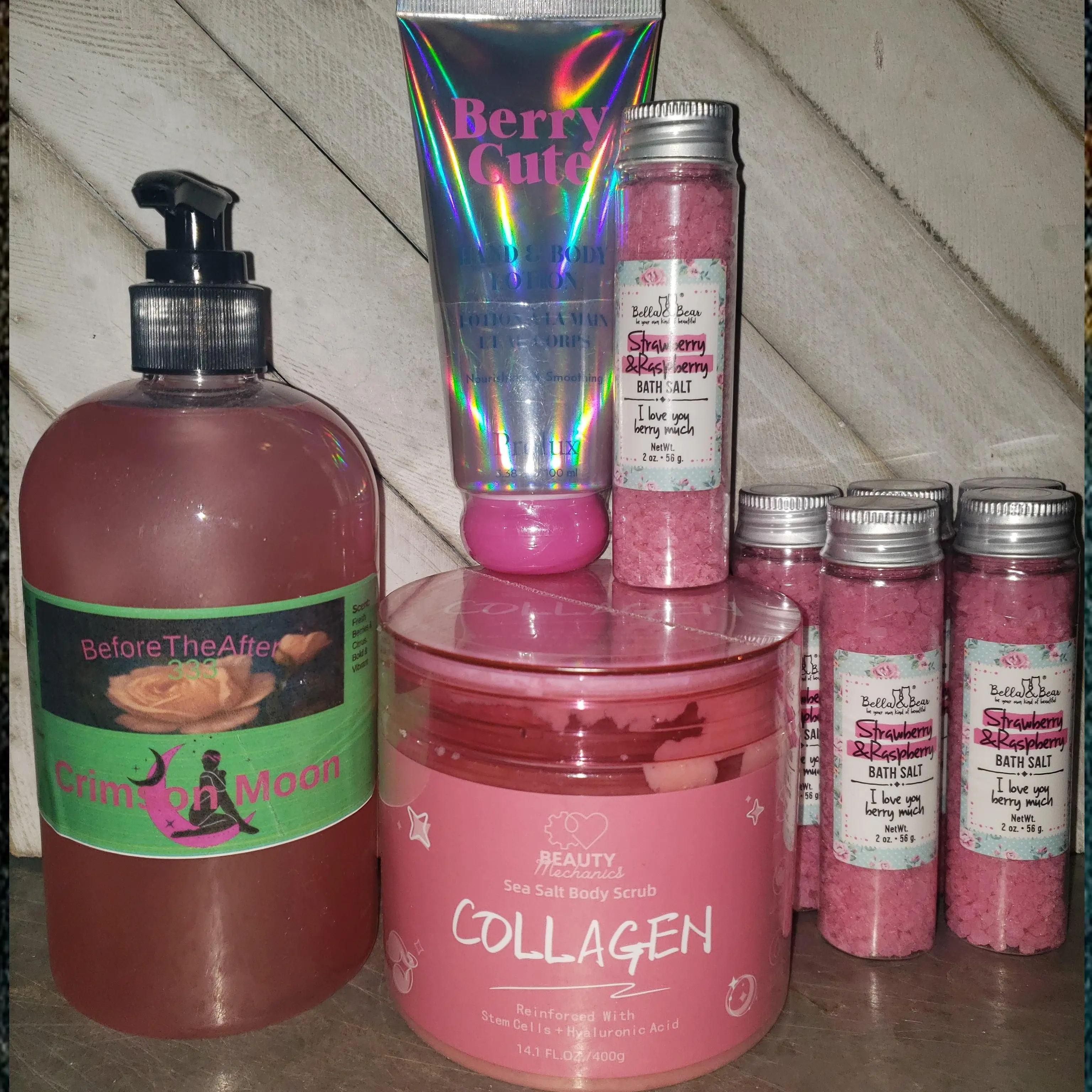 Beauty Mechanics Collagen Body Scrub, Lotion, Body Wash & Bath Salt Lot