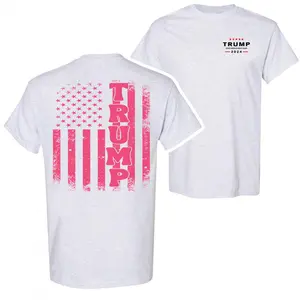 Trumm 2024 Pink Shirt American Flag Pink 45 47 Tee two sides Shirt Graphic Unisex TShirt