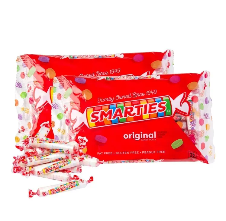 Smarties Candy Bulk Rolls Original Flavor - Gluten & Vegan Free - Classic Sweetness From Family Owned Company Since 1949, Peanut & Dairy Free - Perfect Halloween Candy - 14 oz Bag (Pack of 2)