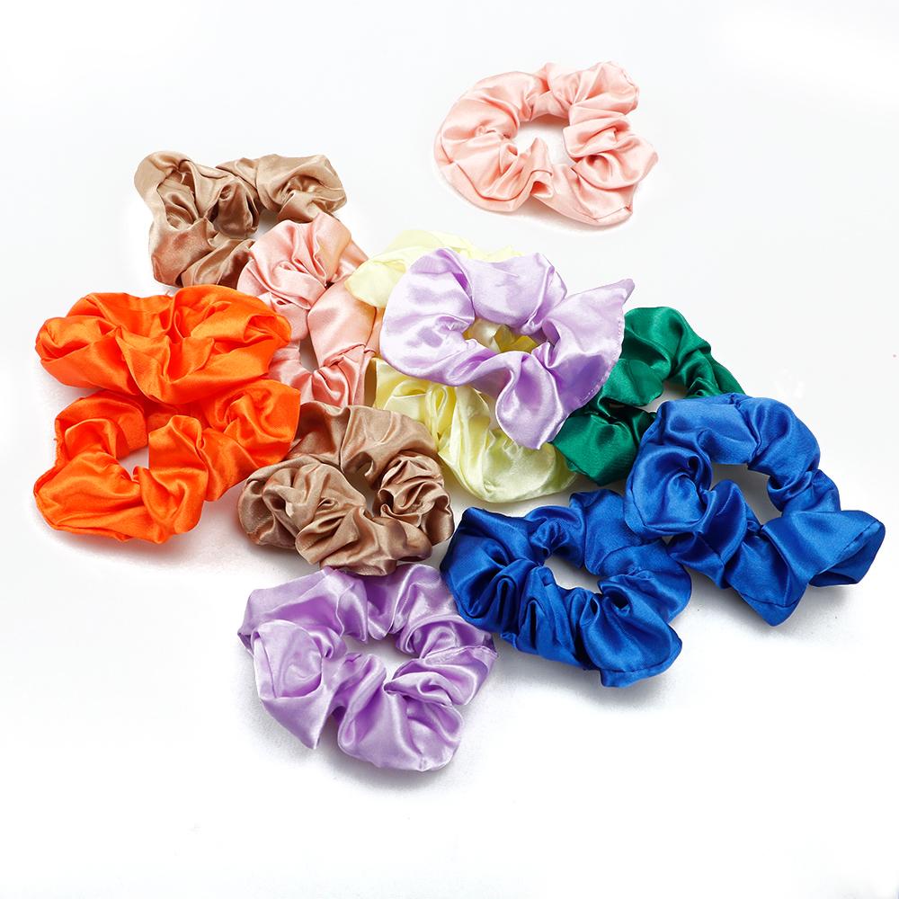 Scrunchies Hair (Random Color) Ties Silk Satin Scrunchy Silk for Hair Silk Ponytail Holders For Women Style