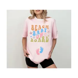 Comfort Colors®Summer Pregnancy Announcement Shirt Beach Baby Announcement Beach Gender Reveal Shirt Beach Baby On Board Vacation Shirt