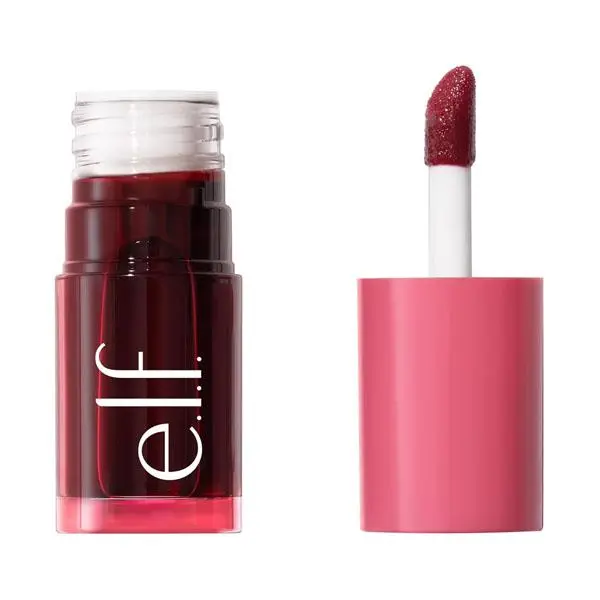 e.l.f. Sheer For It Blush Tint, Multi-Use, Long-Lasting Lip & Cheek Makeup, Creates A Natural Flush Finish, Vegan & Cruelty-Free, Left On Red