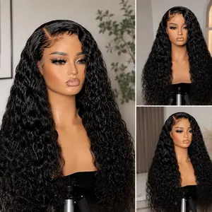MeltLuxe 13x6 15A 210% Density 13x4 SKINLIKE Real HD Lace Water Wave Full Lace Frontal Wigs Deep Wave Virgin Human Hair Invisible 0.1mm Ultra-thin Frayed Ends Wet and Wavy Lace Front Wig Tiny Knots