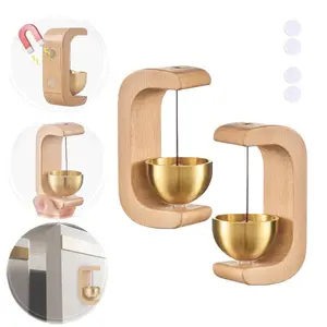 Vintage Magnetic Door Bell Wind Chime – Solid Wood Suction Hangable Door Chime, Aesthetic Home Decor Ornament for Entryway & Gifts