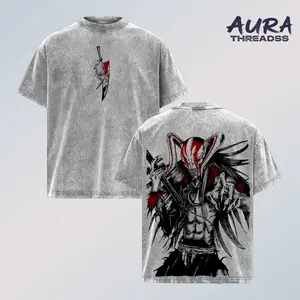 Ichigo Hollow Form Bleach Anime Shirt, Vintage Washed Oversized Graphic Tee, Vasto Lorde Mask Art, Kurosaki Ichigo Transformation T-Shirt, Unisex Streetwear Anime Merch Gift For Bleach Fans