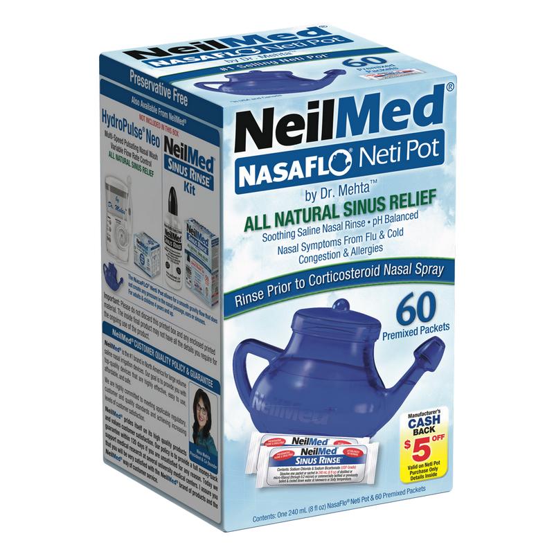 NasaFlo Neti Pot with 60 Packets