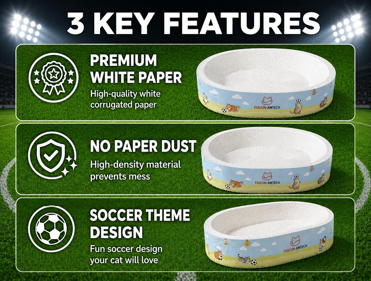 【DealsForYouDays】 FANJUN-AMTECH 2-in-1 Cartoon cat scratcher bed,Play & Rest Design, No Paper Scraps, Wear-Resistant, Anti-Overturning, High-Hardness Plant Fiber Corrugated Paper, Plastic-Free, Safe Eco-Friendly Cool Cat Supply,summerwins