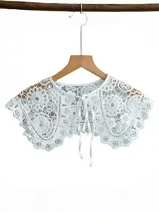 Vintage Floral Lace Adjustable Tie-Up Collar, Elegant Detachable Shawl for Women, Stylish Accessory for Everyday Wear, Perfect Gift Idea, Elegance
