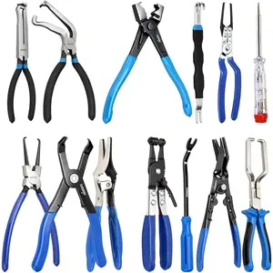 13 count Electrical Disconnect Pliers &  Line Disconnect Tool Set, Automotive Electrical Terminal Connector Separator  Kit with Storage Bags, Blue
