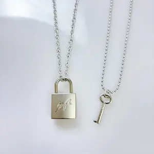Exclusive Lock Design Pendant Necklace Unlock Punk Fashion Personality Fan Accessory Gift Couple Jewelry Same As Huang Xuanchen's Style
