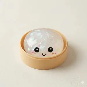 Dumpling Squishy Stress Relief Toy,TPR Material,Cute Steamer Box Packaging,Summervibes Gift for Kids & Anime Fans