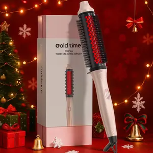 Infrared Thermal Ionic Brush 1.65" with LED Display Fast Heat Quick Blowout Anti-Frizz Hair Tool for All Hair Types Universal Voltage Travel-Friendly GetReadyforFashionWeek - Airflow Curling Iron