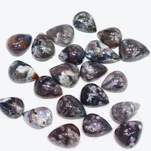 Purple-Black Ocean Jasper Teardrop Cabochon - Polished Gemstone