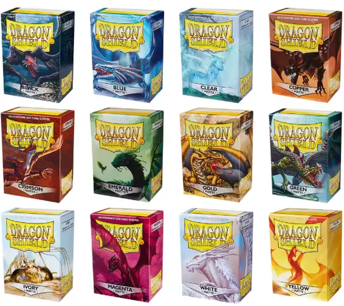 Arcane Tinmen Dragon Shield Matte Standard 100 Card Sleeves Trading Card Accessories Polypropylene Glossy Finish Clear Sleeves AT-10001