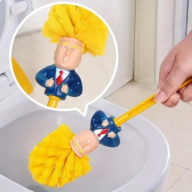 Donald Toilet Brush, Novelty Political Gag Gift, Funny Prank Package Toilet Brush Your Toilet Great Again for Bathroom Cleaning