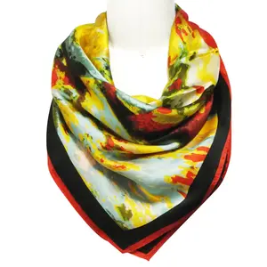 Wrapables Luxurious 100% Charmeuse Silk Square Scarf