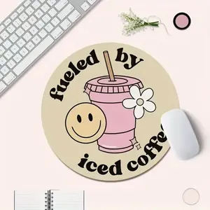 Cute Smiley Face Round Mouse Pad, Non-Slip Waterproof Design, Durable Office Accessory, Perfect Gift Idea for Tech Enthusiasts, Non Slip Mousepad