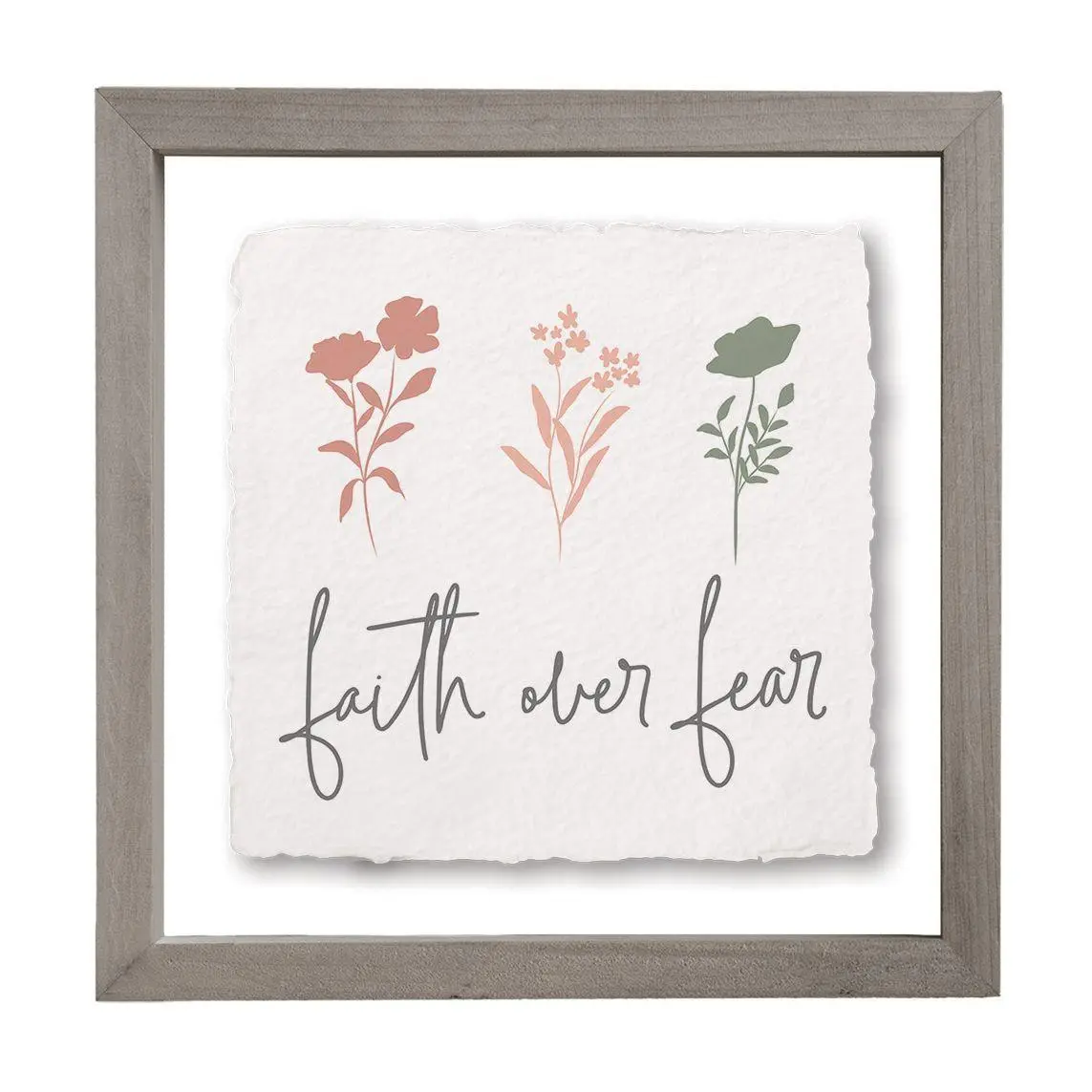 Sincere Surroundings 10" Faith Over Fear Floating Frame Art