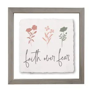 Sincere Surroundings 10" Faith Over Fear Floating Frame Art