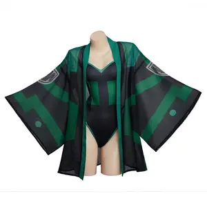 Women‘s Izuku Midoriya Haori Set Cosplay Bodysuit Jumpsuit Swimsuit